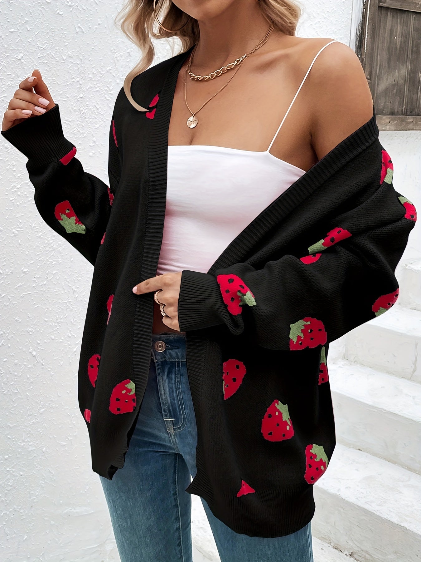 STRAWBERRY KNIT CARDIGAN