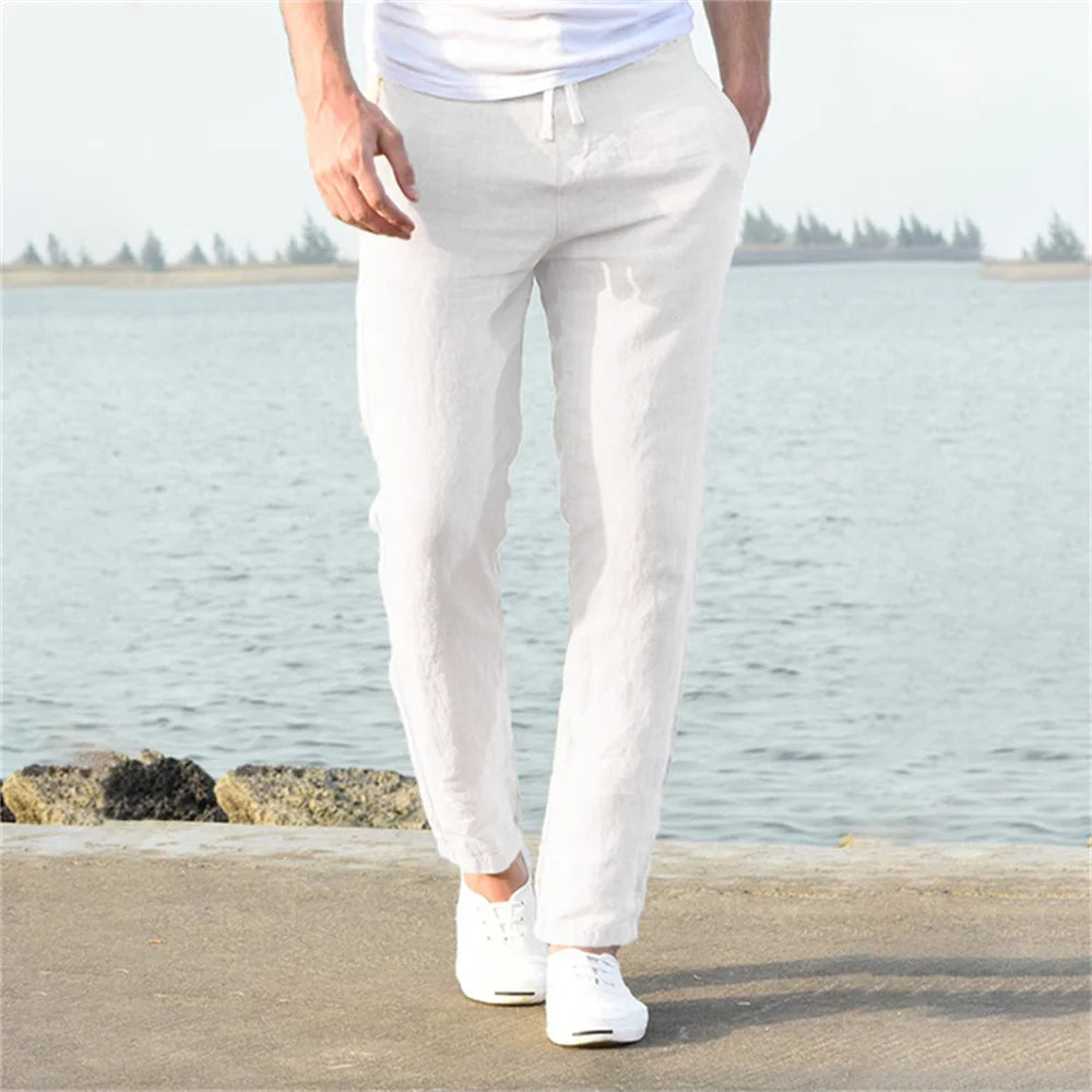 COTTON LINEN PANTS