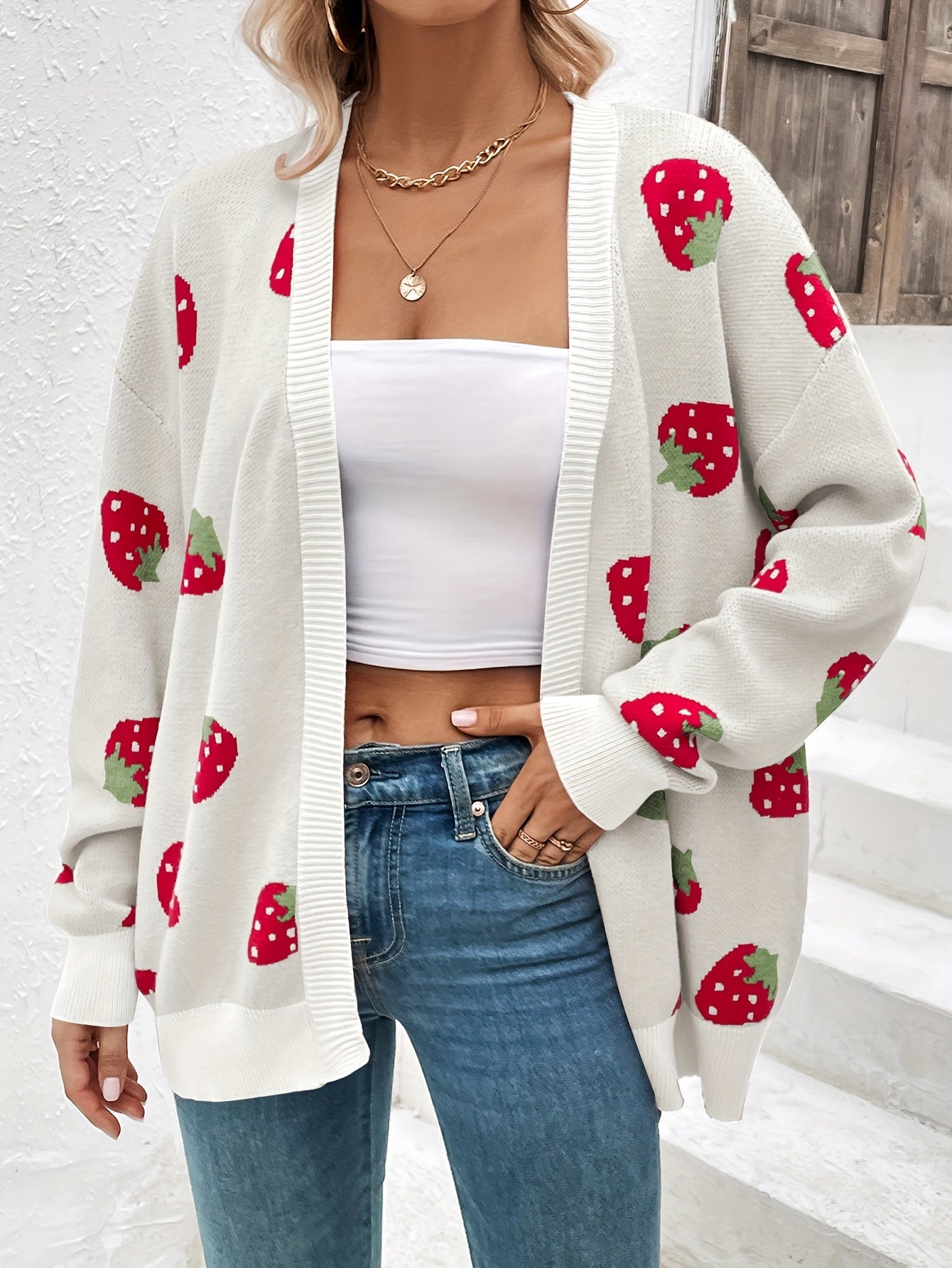 STRAWBERRY KNIT CARDIGAN