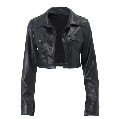 Y2K FAUX LEATHER JACKET