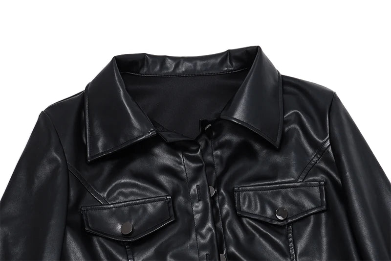 Y2K FAUX LEATHER JACKET